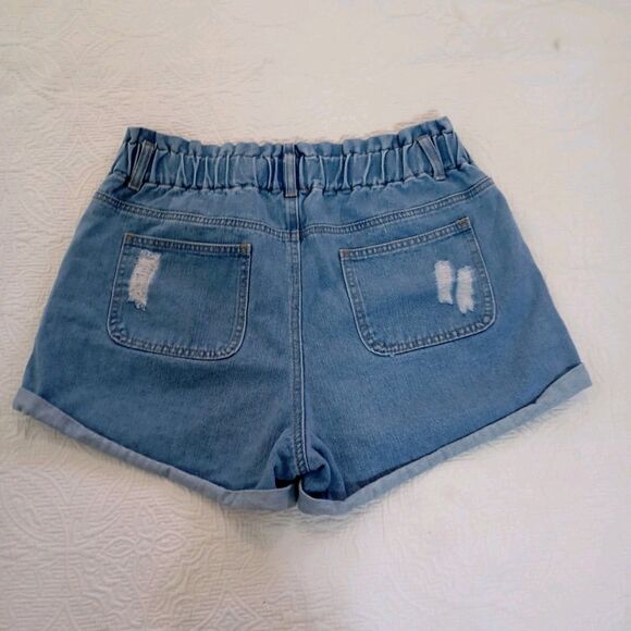 Hayden Los Angeles Women's Denim Shorts, Size L, High Waist, Light Blue. - Picture 5 of 9